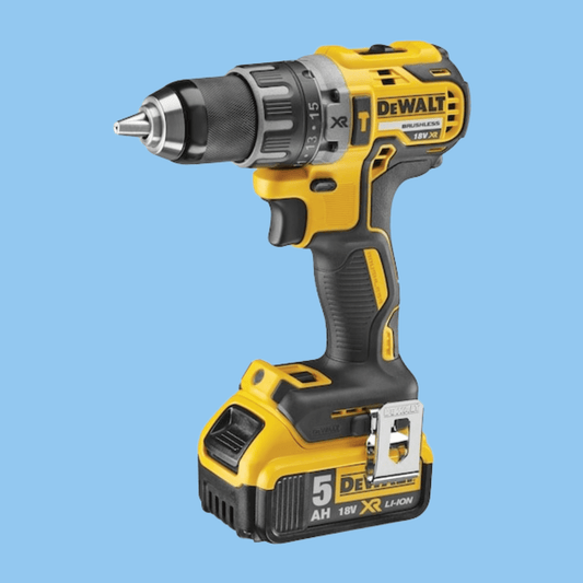 DeWalt 18V Brushless Compact Drill Driver, 2 x 5.0Ah batteries, charger and kit box